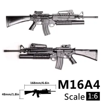1:6 1/6 Obsega M16A4 Napad/Avtomatske Puške Izstrelitev Plastično Pištolo Model za 12