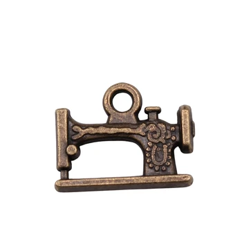 10pcs šivalni stroj čare obesek jewelri antično bronasti barvi 19x15mm