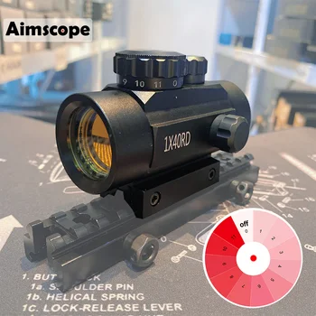 1x40mm Red Dot Sight Taktično Lov Optični Področje 11 MM & 20 MM Železniškega Gori Riflescope Cilj Airsoft Pištolo Točke