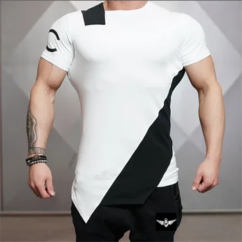 2021 Telovadnici Fitnes inženir Poletje Bombaž stadion shark stringer t-shirt za moške fitnes in fitnes kriminala T-shirt kratek rokav