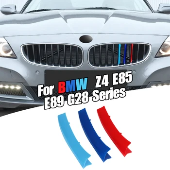 3pcs Avto-Styling 3D M Sprednja Maska Trim Odbijača Kritje Trakovi, Trakovi Nalepke Kritje za BMW Serije Z4 E85 E89 G28 Dropship