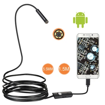 5.5 mm 2m Lens Endoscop HD 480p USB OTG Schlange Endoskop Wasserdicht Inspektion Rohr Kamera Endoskop für Android Telefon Pc