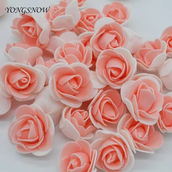 50Pcs/veliko DIY Ročno Pene Cvetje 3,5 cm Rose Cvet Glavo Umetno PE Pene Rose Poročna Dekoracija Scrapbooking Obrti