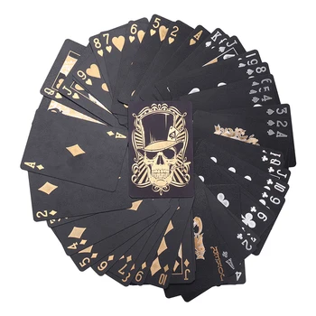 54 Kartice PET Črna Folija Plastična Moda Vzdušje, ki Se Ne Boji Vode, Črna Barva Lobanje Igre Card Poker