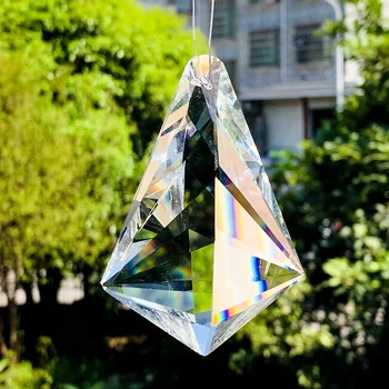 90 mm Lestenec Del Kristalnega Stekla, ki Visi Art Crystal Prizmo Gladko Mavrica Maker Suncatcher DIY Doma Poroko Dekor Dodatki