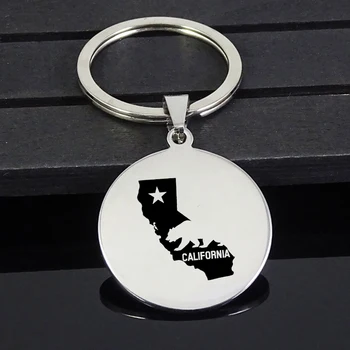 California State Zemljevid Keychain Nosijo Obesek Keychain Nakit za Moške in Ženske Padec Ladijskega prometa YP7362