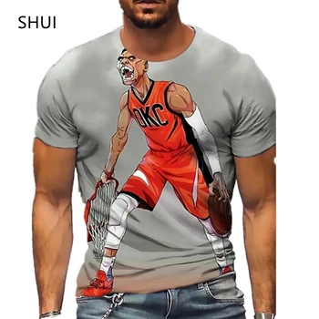 Camiseta deportiva 3D de manga corta par hombre, camisa de equipo de baloncesto Unisex, neformalno, a la moda, verano, 2022
