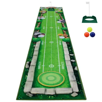 CRESTGOLF 297*51 cm > Golf Prakso Mat Otrok Dajanje Trener Zeleno Indoor Golf Hitting Mat z Vladar Enostaven za Shranjevanje
