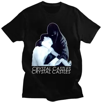 Crystal Castles Moške Woem je Burka Svoboden T-shirt Črna Poletje Kratek Rokav Tee Srajce Plus Velikost Top Majica Prevelik Ulične