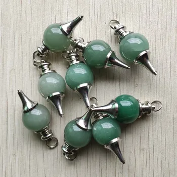 Debelo 10pcs/veliko moda kakovostno naravno zeleno aventurine žogo čar obeski za nakit, ogrlice, izdelava brezplačna dostava