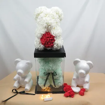 DIY 25 cm rose medvedek dodatki v na postaji ročno velikonočni materinski dan dar, poroka, rojstni dan spomladi doma dekor