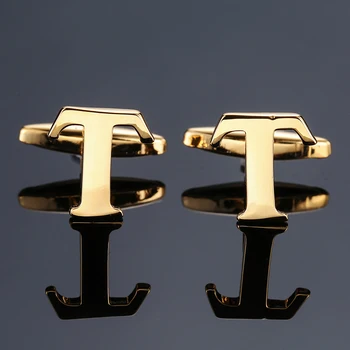 DY novo Visoko kakovost Medenina material angleški Zlati angleške abecede T zapestne gumbe za Moške francoski majica zapestne gumbe brezplačna dostava