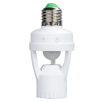 E27 Vtičnica Pretvornik 360-Stopinjski PIR Senzor Gibanja Ampul LED Lučka Osnove Inteligentnih Žarnice, Stikala AC100-240V