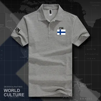 Finska polo majice, moške, kratek rokav, bela blagovnih znamk, tiskani za državo 2017 bombaž narod ekipa zastavo nove finski Finn FIN FI Suomi