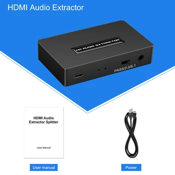 HDMI Audio Extractor 1080P HD Audio Video Splitter Pretvornik Optični SPDIF TOSLINK+3,5 mm Avdio Izhod za Ogenj Stick