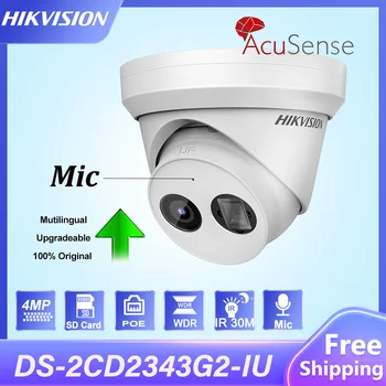 Hikvision 4MP AcuSense IP Kamero DS-2CD2343G2-IE IR 30 m SD Built-in Mic Zaznavanje Obraza Varnostno Zaščito Omrežna Kamera