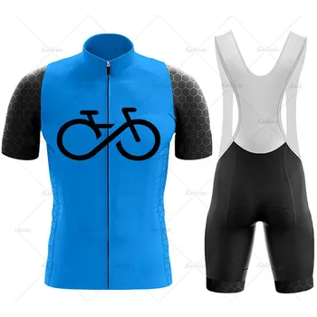Kolesarski Dres 2022 Modra Moški Kolesarjenje Oblačila Kratek Rokav Dihanje Kolo Enotno MTB Maillot Ropa Ciclismo Poletni Kolesarski Komplet