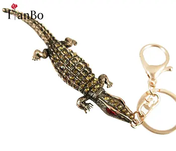 Krokodil Keychain valentinovo darilo moški-ključ-verige Avtomobilske ključe Ključi Imetnika Vrečko Obeski Ključnih Verige Ženske Crystal
