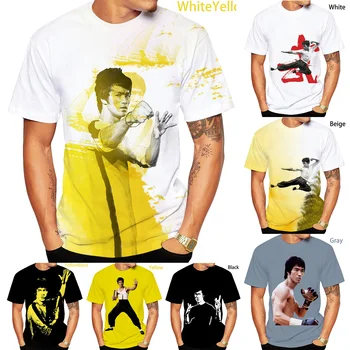 Najnovejši Modni 3D Tiskanje Kung Fu Bruce Lee Majica Cool Kratke Oplaščeni T-Shirt Vroče Moške/Ženske tshirt Unisex Poletje Tees
