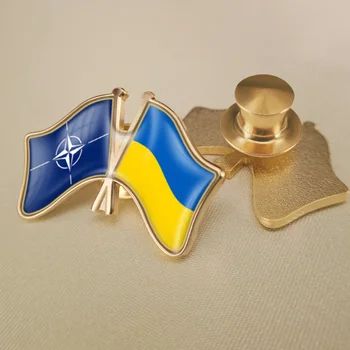 NATO Organizacije severnoatlantske Pogodbe in Ukrajina Prečkal Dvojno Prijateljstvo Zastav broške Broška Značke