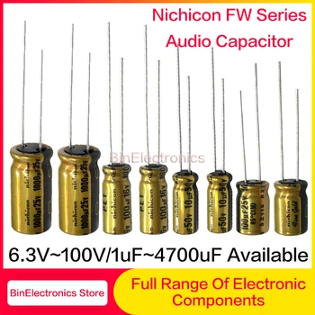 NICHICON FW Serije Elektrolitski Kondenzatorji 6.3 V~100V/1uF~4700uF na Voljo HI-fi Zvočna Kondenzator Nichicon Vročina Avdio Elektrolitsko
