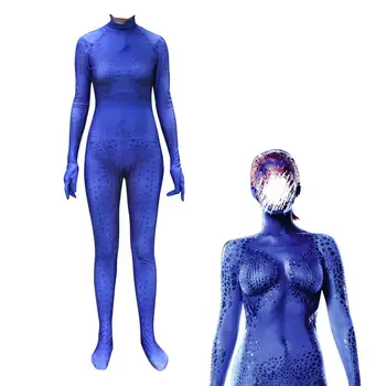 Novi Film X-Men Cosplay Kostum Krokar Darkholme Modra Pjega Jumpsuit Mystique Bodysuit Halloween Obleko Otroci Odraslo Žensko