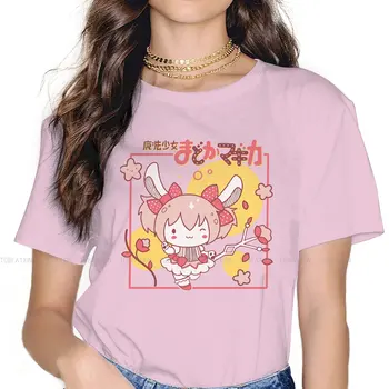 Puella trije kralji Madoka Magica Anime Dekleta T Shirt Zajček Madoka Klasičen Ženski zgornji deli oblačil Harajuku Kawaii Tees 5XL Ženske Bombaž Tshirt