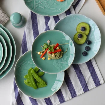 Qing Yun Ge Plošče za Solato Mikrovalovni pečici Varno Sadje Suši Omaka, Začimbe Jed Keramični Kombinacija Dekor Iandscape Barva Porcelana