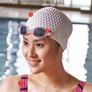 Silikonska Vodotesna 3D Elastična Plavanje Kape Za Moške, Ženske Dolge Lase, Plavanje Klobuk, ki Zajemajo Uho, Kosti, Bazen za Odrasle Plavati Skp