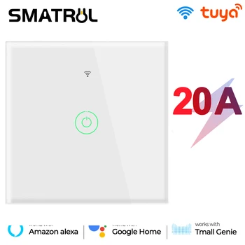 SMATRUL Tuya WiFi Smart Touch Stikalo EU 20A Moč Električni 4400W APLIKACIJO Glasovni Čas Daljinski upravljalnik Na Off Za Alexa googlova Domača stran