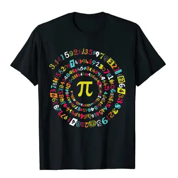 Smešno Pi Dan Majica Spirala Pi Matematiko Tee Za Pi Dan 3.14 T-Shirt Top Majice Po Meri Bombaž Vrhovi Srajce Preprost Stil Za Moške