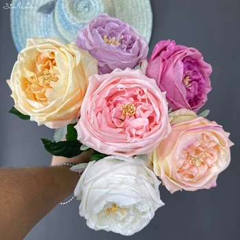 SunMade Pravi Dotik Big Rose Veje Umetnega Cvetja za Dom Soba Dekor Dnevna Soba Dekoracijo Flores Artificales Poroko