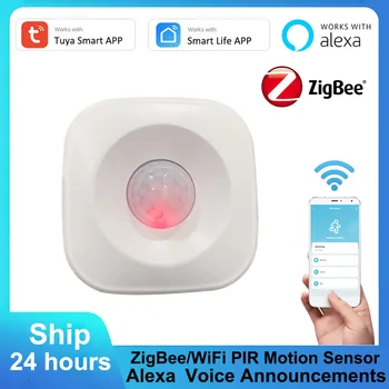 Tuya ZigBee/WiFi PIR Senzor Gibanja Varnosti Protivlomni Alarm Senzor Smart Življenje APP Nadzor Združljiv Brezžični Infrardeči Detektor