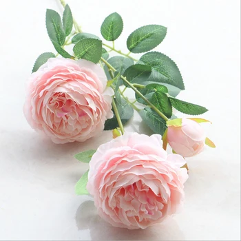 Umetna Svila Ponaredek Zahodni Rose Cvet Peony Poročni Šopek Poročni Klasični Evropski Stil Visoko Realistični Videz
