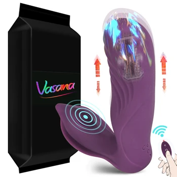 Vasana Thrusting Dildo, Vibrator Majhen Obseg Teleskopsko Vaginalne Stene G spot Stimulator stimulacijo Ščegetavčka Nosljivi Hlačke