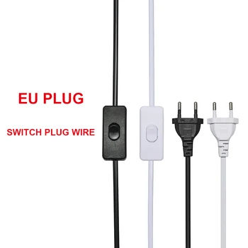 Visoko kakovost napajalni kabel 2.4 m stikalo priključite kabel Dva-pin EU NAS priključite kabel podaljšek Črne in bele svetlobe LED kabel