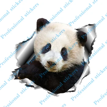 Zabavno 3D Panda Avto Nalepke Raztrgana Kovinsko Okno Avtomobila Odbijača Nalepke Nalepke, Odsevni Živali Avto Styling Decals