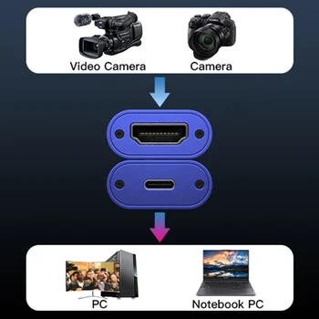 Zajem Video Kartica, HDMI, USB 2.0 4K do 1080@60Hz Snemanje Video Audio Grabežljivac za PC Igre Fotoaparat Snemanje Živo