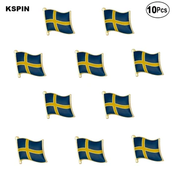 Švedsko Zastavo River Pin Zastavo značko Broška Zatiči Značke 10Pcs Veliko