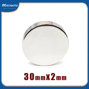 2/5/10/20/30/50PCS 30x2 Disk Močno Močno Magnetno Magneti N35 Močna Krog Magneti 30x2mm Stalno Neodymium Magneti 30*2