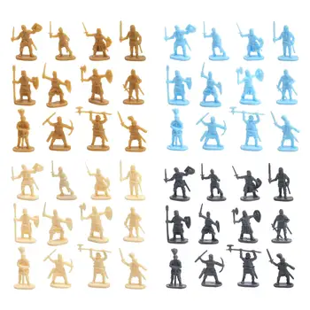 200x Plastičnih Srednjeveškega Viteza Vojak Vojske Moških Dejanje Slika Vojske Swordman Dioramas Darilo Igranje Vlog, Postavitev za Otroke