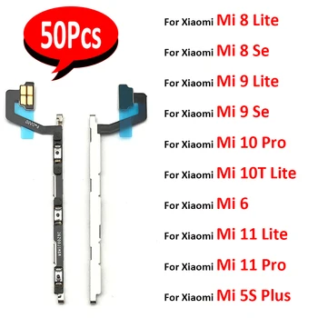 50Pcs，NOVO Vklop/izklop Tipka za Glasnost Tipka Strani Flex Kabel Trak Za Xiaomi Mi 11 Mi 10 Pro Mi 8 9 10T Lite SE 5 6 8 5s Plus