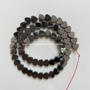 Brezplačna Dostava Naravnega Kamna Ne Magnetno Srce Oblika Črna Hematit Kroglice 6x6 šahovnica z 8 × 8 10x10MM 15