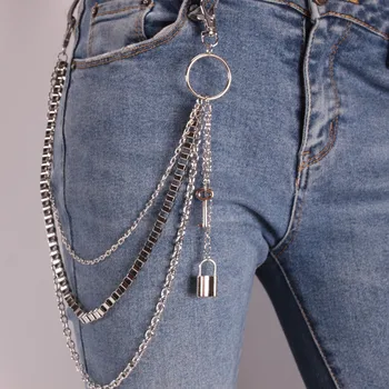 Gothic Tipke Verige za hlače ženske moški keychain Multi plasti hlače pasovi punk kavbojke, Rock, Hip Hop nakit