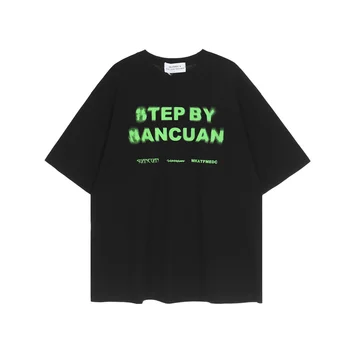 Hip Hop T Shirt za Moške Preprosta Pisma Natisniti Tshirt Ulične Harajuku Bombaž Priložnostne Svoboden Kratek Rokav T Shirt Y2k Oblačila Vrhovi