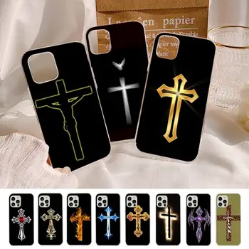Jezus Kristus Križ Primeru Telefon za iPhone 11 12 13 mini pro XS MAX 8 7 6 6S Plus X 5S SE 2020 XR pokrov