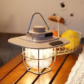 Mini Viseči Kamp Svetilka USB Prostem Lahka, vodoodporna Vrt Svetilka z 2 Razsvetljavo Načini za Vrt, Dvorišče Taborjenje Luč