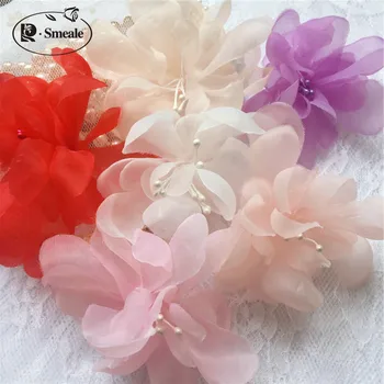 Multicolor Organza Cvetje, Ročno izdelan Poročni Dodatki Oblačila Headdress Cvetje RS2790