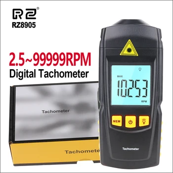RZ merilnik vrtljajev Ročni Digitalni Portabel Visoka Natančnost Laserskega Merilnika Tester LCD-Zaslon Digitalni merilnik vrtljajev RZ8905