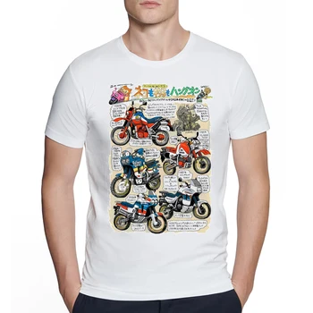 Vintage Kolekcije motocikla T-Shirt Modni Moški Kratek Rokav 750 Africa twin Print Bela Priložnostne Vrhovi Hip Hop Fant Tee majica